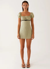 Fran Mini Dress - Pastel Green