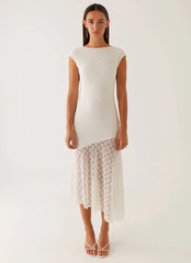 Arielle Open Back Midi Dress - White