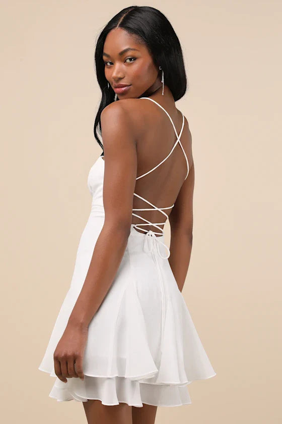 Perfected Sweetness Red Pleated Tiered Mini Dress