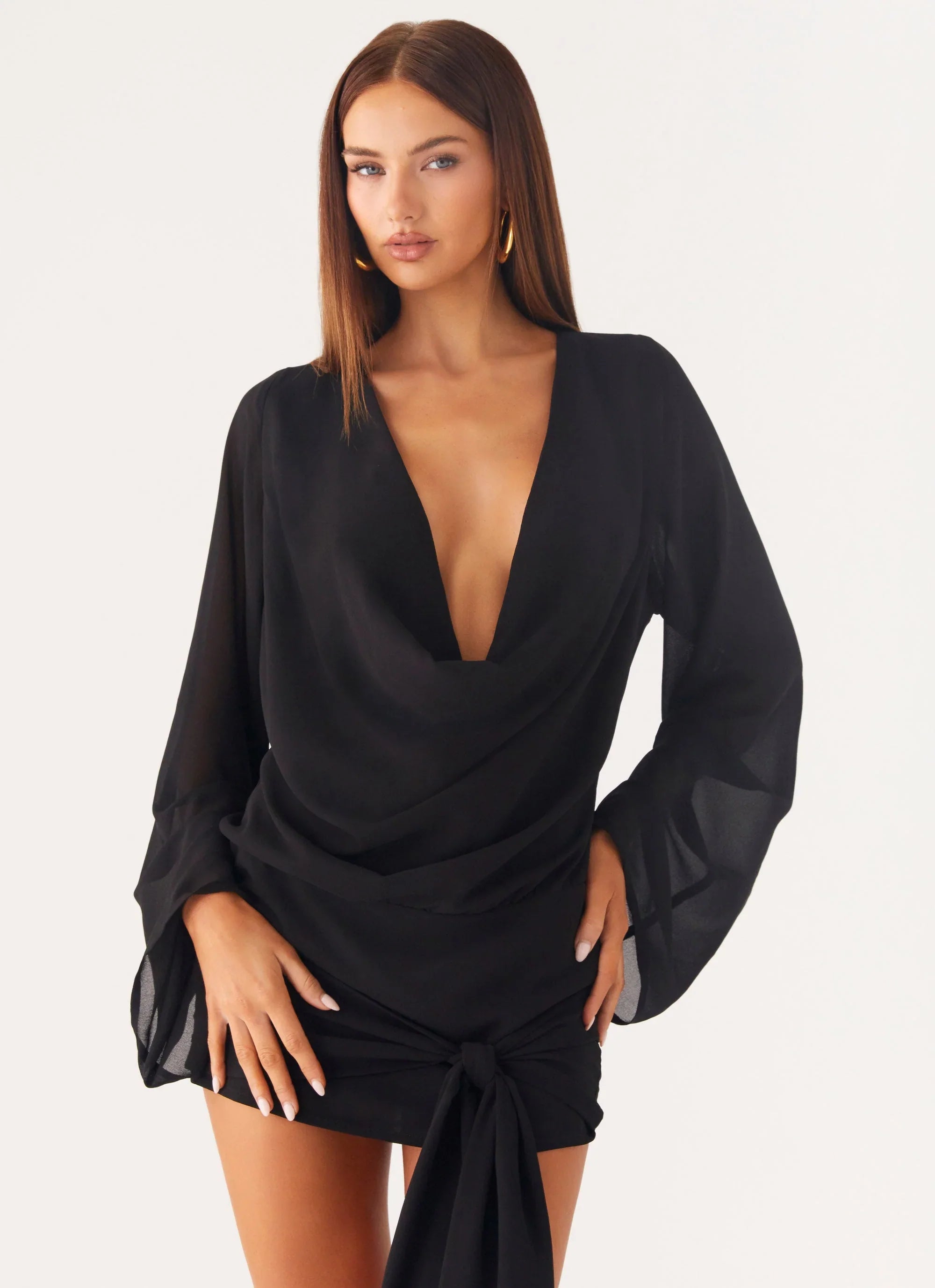 Sorrel Long Sleeve Mini Dress - Black